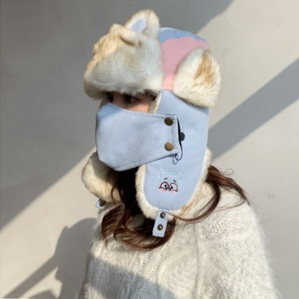 зима теплой бомбардировщик hat для женщин открытого сгущения хлопка мех earflap мультфильм ear cap warm tide самолет cap cat ear лыжной шапо, Blue;gray
зима теплой бомбардировщик hat для женщин открытого сгущения хлопка мех earflap мультфильм ear cap warm tide самолет cap cat ear лыжной шапо, Blue;gray