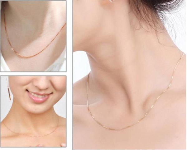 9s new simple jewelry necklace fine jewelry rose gold collares box chain necklace for men & women @6, Silver
9s new simple jewelry necklace fine jewelry rose gold collares box chain necklace for men & women @6, Silver