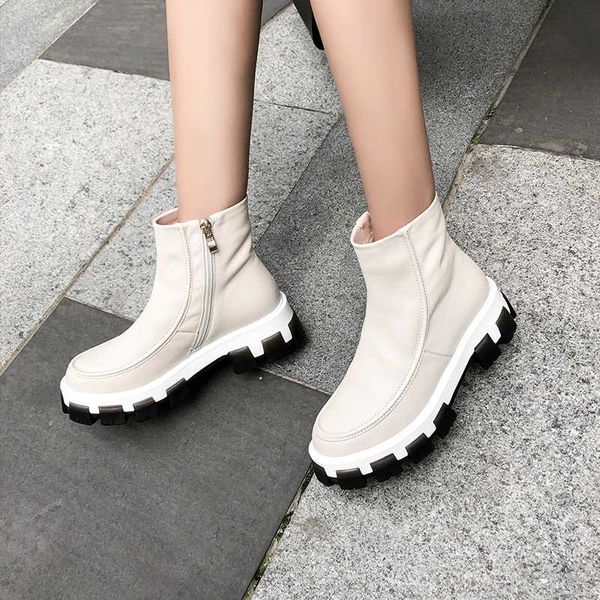 genuine leather women thick high heels platform ankle boots zipper casual shoes woman black beige spring autumn boots
genuine leather women thick high heels platform ankle boots zipper casual shoes woman black beige spring autumn boots