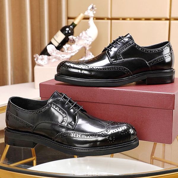 luxury quality men's leather formal shoes with vents and waxed cow leather brooch carved european fashion noble casual shoes with qwy, Black
luxury quality men's leather formal shoes with vents and waxed cow leather brooch carved european fashion noble casual shoes with qwy, Black