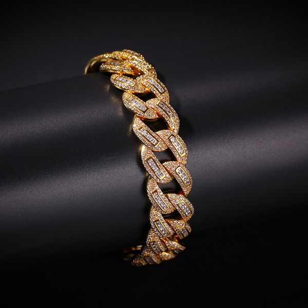 hip hop prong setting + cz stone bling iced out solid gold color cuban miami link chain bracelet for men rapper jewlery, Black
hip hop prong setting + cz stone bling iced out solid gold color cuban miami link chain bracelet for men rapper jewlery, Black