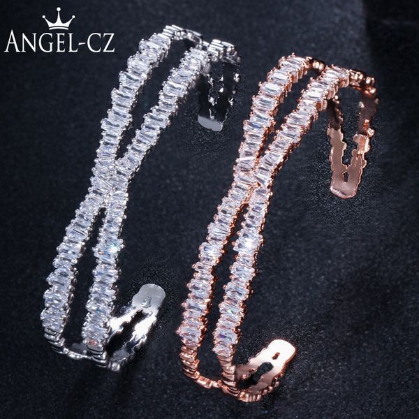 bangle angelcz baguette cubic zirconia setting rose gold silver color ladies adjustable cross bracelet ab117, Black
bangle angelcz baguette cubic zirconia setting rose gold silver color ladies adjustable cross bracelet ab117, Black