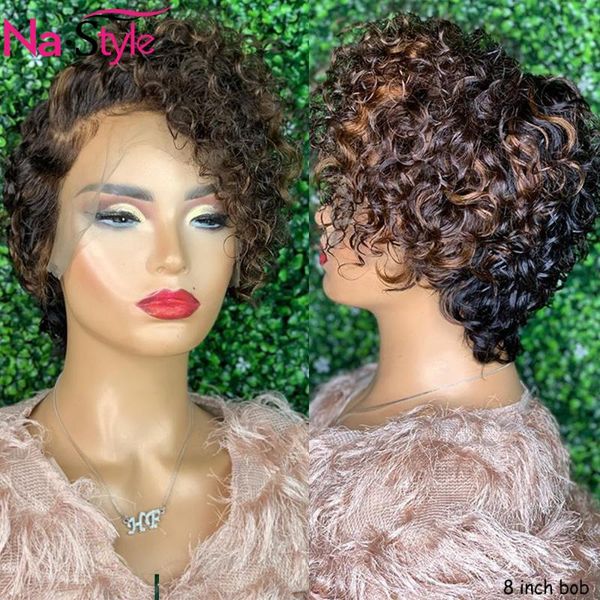 1b/30 honey blonde t part wigs for black women short bob wig afro kinky curly wig human hair pre plucked 130% remy, Black;brown
1b/30 honey blonde t part wigs for black women short bob wig afro kinky curly wig human hair pre plucked 130% remy, Black;brown