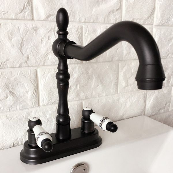 black oil rubbed bronze 4" centerset bathroom sink faucet swivel basin mixer tap dual ceramic handles levers mhg078
black oil rubbed bronze 4" centerset bathroom sink faucet swivel basin mixer tap dual ceramic handles levers mhg078