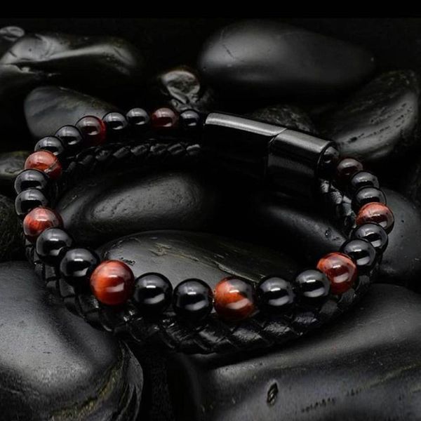charm bracelets fashion men's bracelet 6mm natural stone leather black stainless steel magnetic buckle tiger eye jewelry, Golden;silver
charm bracelets fashion men's bracelet 6mm natural stone leather black stainless steel magnetic buckle tiger eye jewelry, Golden;silver