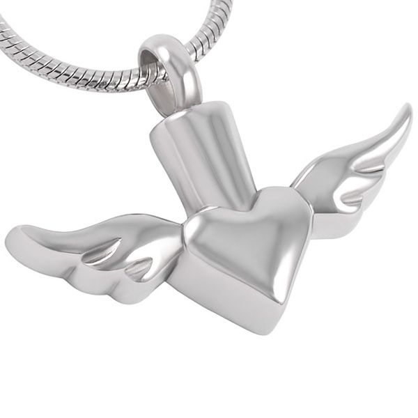 chains ijd8179 angel wing heart stainless steel cremation souvenir necklace for ashes urn memorial keepsake pendant jewelry, Silver
chains ijd8179 angel wing heart stainless steel cremation souvenir necklace for ashes urn memorial keepsake pendant jewelry, Silver