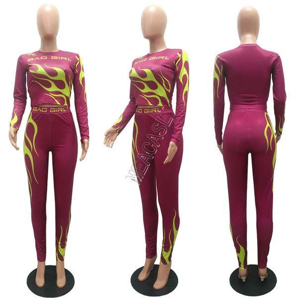 women bad girls fire print outfits fashion long sleeve crop t-shirt + pants legging sports suit yoga tracksuits 2pcs clothing set d91604, Gray
women bad girls fire print outfits fashion long sleeve crop t-shirt + pants legging sports suit yoga tracksuits 2pcs clothing set d91604, Gray
