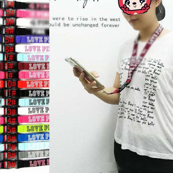 19 colors love pink lanyards for cell phone id card keychain straps detachable hanging good quality lanyard dhl ing
19 colors love pink lanyards for cell phone id card keychain straps detachable hanging good quality lanyard dhl ing