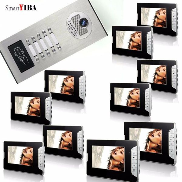 smartyiba apartment video door phone intercom system 7" monitor camera for 10 families use
smartyiba apartment video door phone intercom system 7" monitor camera for 10 families use