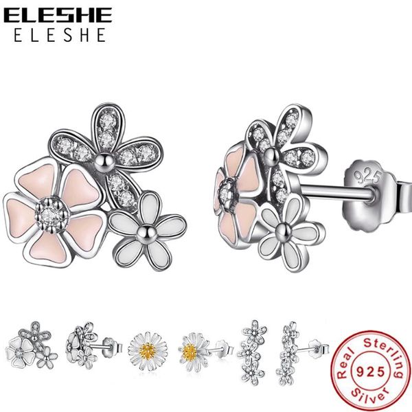 eleshe spring trendy 925 sterling silver daisy flower stud earrings with dazzling crystal enamel earrings for women fine jewelry, Golden;silver
eleshe spring trendy 925 sterling silver daisy flower stud earrings with dazzling crystal enamel earrings for women fine jewelry, Golden;silver