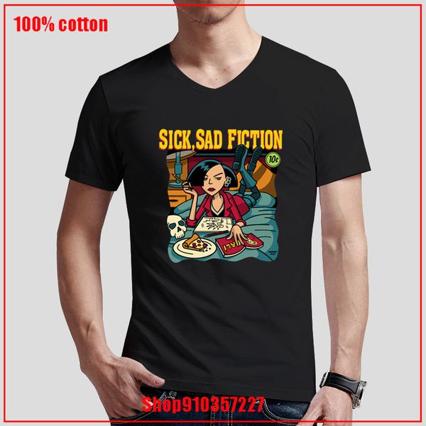 100%cotton sick sad fiction v-neck printing street style casual short sleeve men t shirt cool loose cozy tshirt
100%cotton sick sad fiction v-neck printing street style casual short sleeve men t shirt cool loose cozy tshirt
