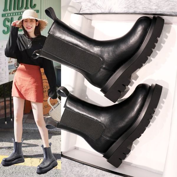 boots women fashion ins thick sole 2021 autumn winter single boot short net red british style leather, Black
boots women fashion ins thick sole 2021 autumn winter single boot short net red british style leather, Black