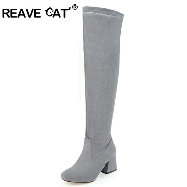 reave cat plus size 34-43 women boots knee high thick heel boots zapatos femininos flock black blue casual zipper slip-on a775
reave cat plus size 34-43 women boots knee high thick heel boots zapatos femininos flock black blue casual zipper slip-on a775