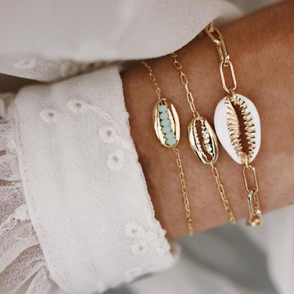 link, chain gold color bohemian handmade 3 layers shells alloy bracelet sets women 2021 rope bracelets retro jewelry accessories, Black
link, chain gold color bohemian handmade 3 layers shells alloy bracelet sets women 2021 rope bracelets retro jewelry accessories, Black