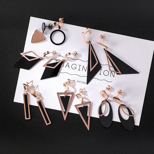 fashion drop earrings long tassel titanium steel earrings temperament triangle round geometric women jewelry gifts, Silver
fashion drop earrings long tassel titanium steel earrings temperament triangle round geometric women jewelry gifts, Silver