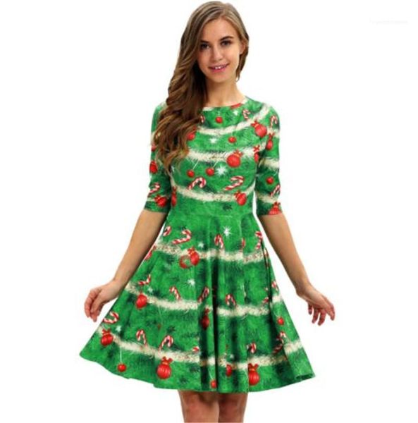 casual dress christmas 3d printed dress seven sleeved skirt crew neck middle sleeve loose dresses ladies, Black;gray
casual dress christmas 3d printed dress seven sleeved skirt crew neck middle sleeve loose dresses ladies, Black;gray