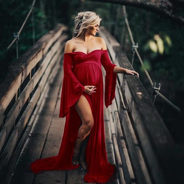 maternity dresses elegant off shoulder pregnancy clothes soft dress pregnant women po shoot pography props, White
maternity dresses elegant off shoulder pregnancy clothes soft dress pregnant women po shoot pography props, White