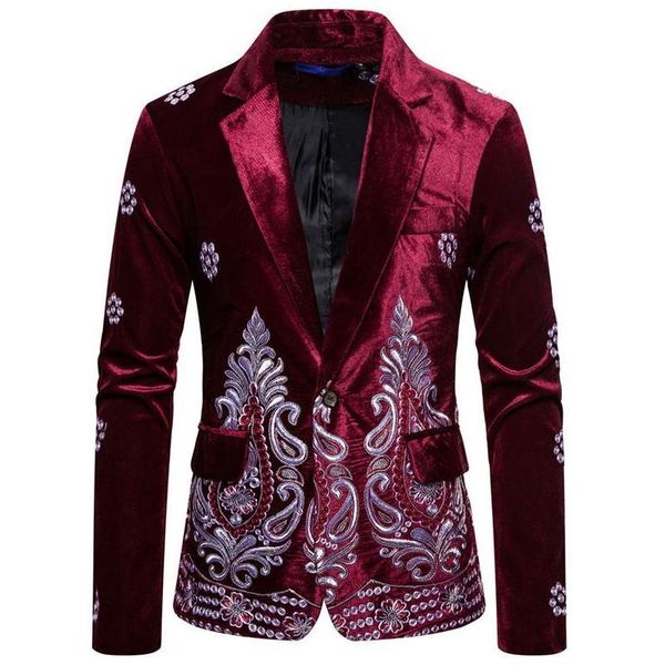 blazer de lujo nico para hombre traje de chaqueta escenario traje terciopelo masculino un botn hilo dorado bordado, White;black
blazer de lujo nico para hombre traje de chaqueta escenario traje terciopelo masculino un botn hilo dorado bordado, White;black