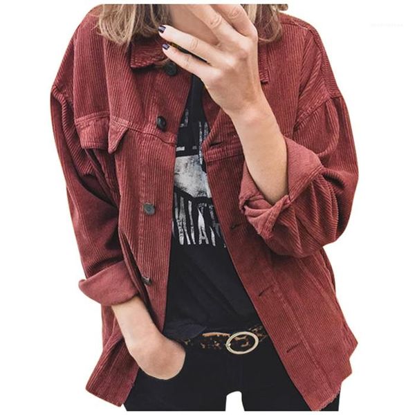winter solid color button fly pocket short coats woman high street fashion loose outerwears womens corduroy lapel neck jackets autumn, Black;brown
winter solid color button fly pocket short coats woman high street fashion loose outerwears womens corduroy lapel neck jackets autumn, Black;brown