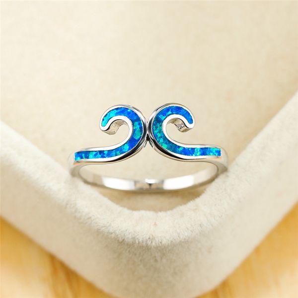 wedding rings charm female blue opal stone ring classic silver color thin engagement for women vintage bridal wave, Slivery;golden
wedding rings charm female blue opal stone ring classic silver color thin engagement for women vintage bridal wave, Slivery;golden