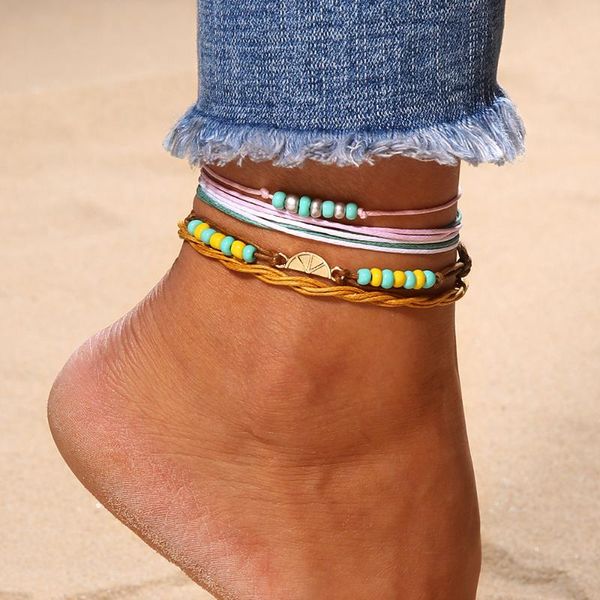 miss jq 4pcs/set vintage bohemian colorful beads rope anklets set for women handmade charm anklet bracelets beach jewelry gifts, Red;blue
miss jq 4pcs/set vintage bohemian colorful beads rope anklets set for women handmade charm anklet bracelets beach jewelry gifts, Red;blue