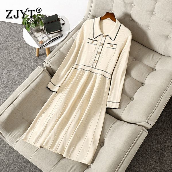 runway fashion autumn winter dress long sleeve clothes elegant turn down collar aline knitted sweater dress, Black;gray
runway fashion autumn winter dress long sleeve clothes elegant turn down collar aline knitted sweater dress, Black;gray
