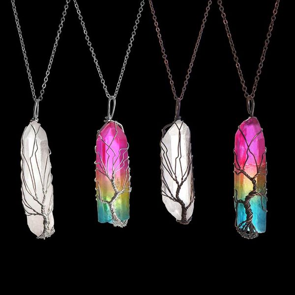 7chakra natural rainbow stone tree of life pendant necklace for women men handmade copper wire long chain statement jewelry gift, Silver
7chakra natural rainbow stone tree of life pendant necklace for women men handmade copper wire long chain statement jewelry gift, Silver