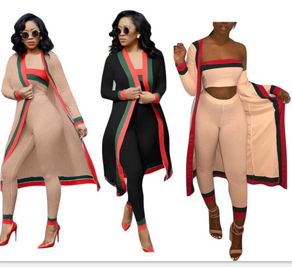 Women's Set Striped 3 Pieces Sets Casual Outfits Long Cloak Strapless Overalls Bodysuit Women Clothing Sets Costumes plus size
Women's Set Striped 3 Pieces Sets Casual Outfits Long Cloak Strapless Overalls Bodysuit Women Clothing Sets Costumes plus size