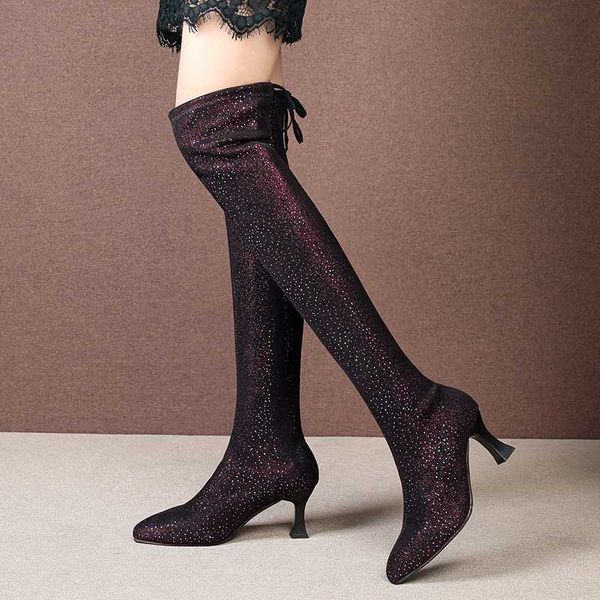 boots shiny sequins high heels over the knee women wine red pointed toe party shoes woman slim fit long botas 2021, Black
boots shiny sequins high heels over the knee women wine red pointed toe party shoes woman slim fit long botas 2021, Black