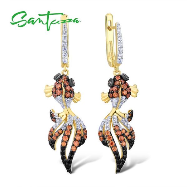 SANTUZZA Silver Gold Fish Earrings For Women 925 Sterling Silver Dangle Earrings Cubic Zirconia brincos Jewelry CX200707
SANTUZZA Silver Gold Fish Earrings For Women 925 Sterling Silver Dangle Earrings Cubic Zirconia brincos Jewelry CX200707