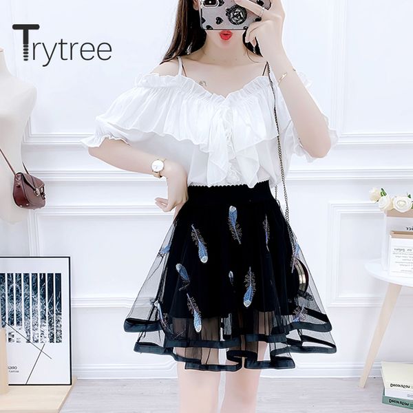 trytree summer two piece set casual ruffles strapless solid elegant + skirt mesh embroidery print fashion set 2 piece, Gray
trytree summer two piece set casual ruffles strapless solid elegant + skirt mesh embroidery print fashion set 2 piece, Gray