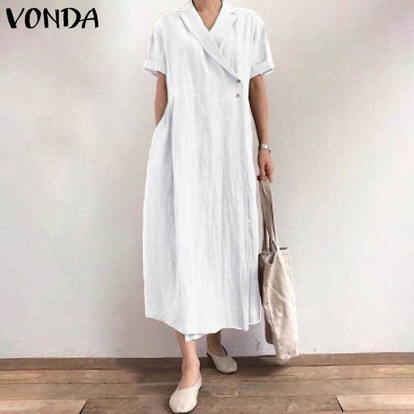 vonda 2020 women shirt dress casual turn down neck solid color party maxi dresses plus size short sleeve bohemian vestidos femme, Black;gray
vonda 2020 women shirt dress casual turn down neck solid color party maxi dresses plus size short sleeve bohemian vestidos femme, Black;gray
