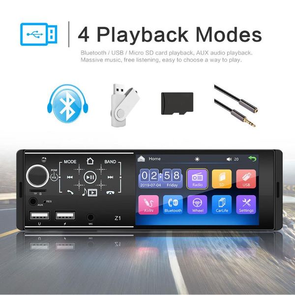 4.1" car stereo radio touch screen 1 din dual usb multimedia mp5 player bluetooth fm usb aux sd card support reversing camera
4.1" car stereo radio touch screen 1 din dual usb multimedia mp5 player bluetooth fm usb aux sd card support reversing camera