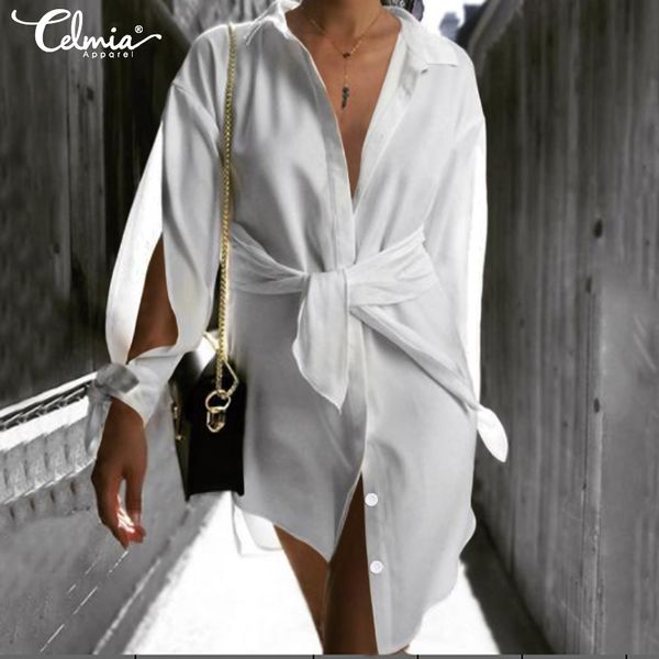 casual dresses celmia women white asymmetrical dress fashion long sleeve split buttons party shirt vestidos belted mini sundress, Black;gray
casual dresses celmia women white asymmetrical dress fashion long sleeve split buttons party shirt vestidos belted mini sundress, Black;gray
