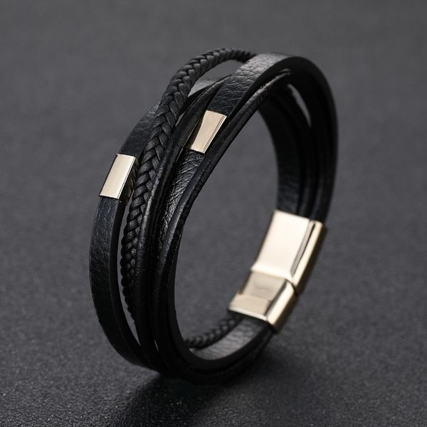 genuine leather bracelet for men hand charm jewelry multilayer magnet cowhide braided wrap bracelets bangles male handmade gifts, Golden;silver
genuine leather bracelet for men hand charm jewelry multilayer magnet cowhide braided wrap bracelets bangles male handmade gifts, Golden;silver