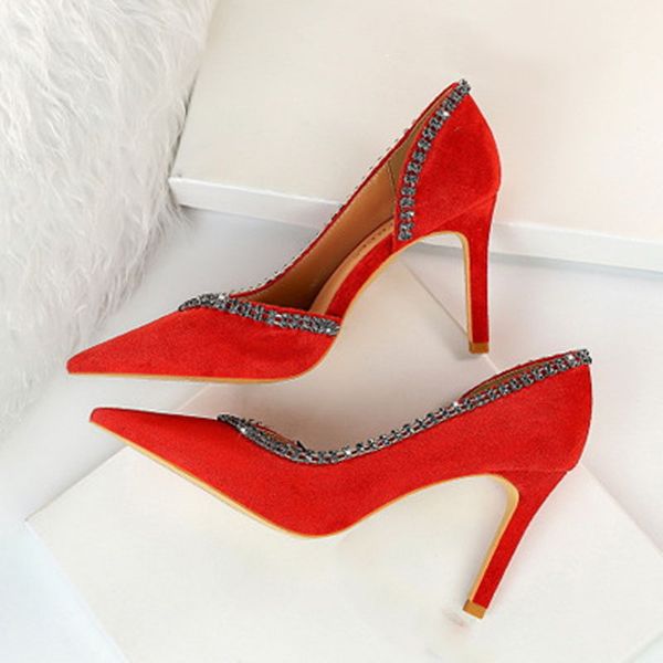 dress shoes women's 2021 fashion banquet high heels suede shallow v-neck rhinestone side hollow-out, Black
dress shoes women's 2021 fashion banquet high heels suede shallow v-neck rhinestone side hollow-out, Black