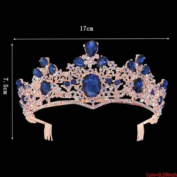 hair clips & barrettes blue baroque royal queen gold wedding crown crystal princess tiara headbands 40jf, Golden;silver 
hair clips & barrettes blue baroque royal queen gold wedding crown crystal princess tiara headbands 40jf, Golden;silver