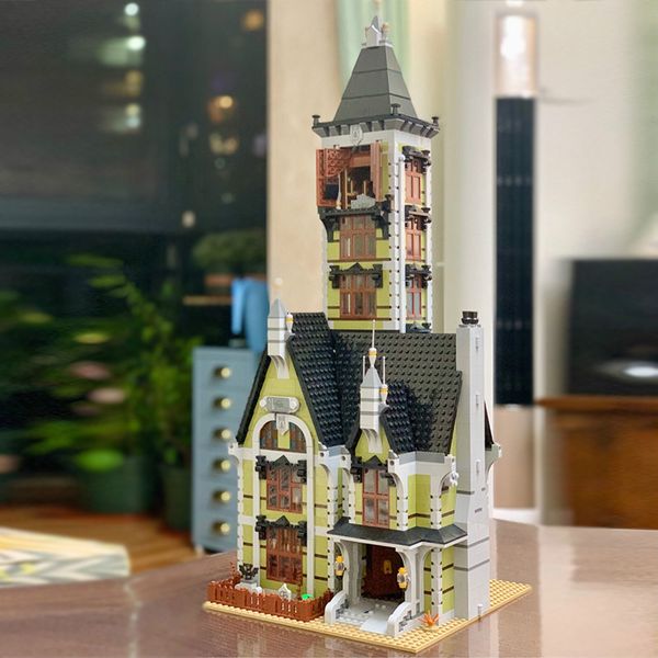10753 Fairground Ghost House Collection Haunted Castle House Fit 10273 3251pcs Model Building Blocks Brick Kid Birthday Gift