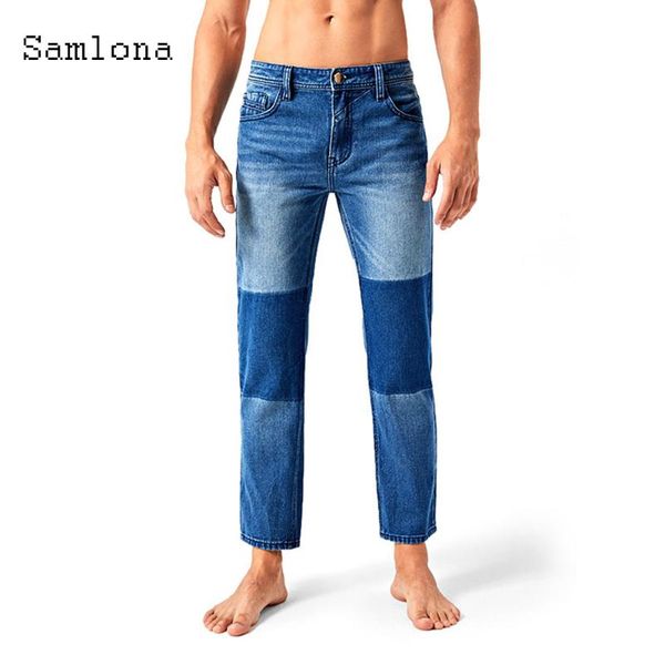 men's jeans denim pants patchwork color pantalon mens garmenting fashion 2021 european and american style punk trousers, Blue
men's jeans denim pants patchwork color pantalon mens garmenting fashion 2021 european and american style punk trousers, Blue