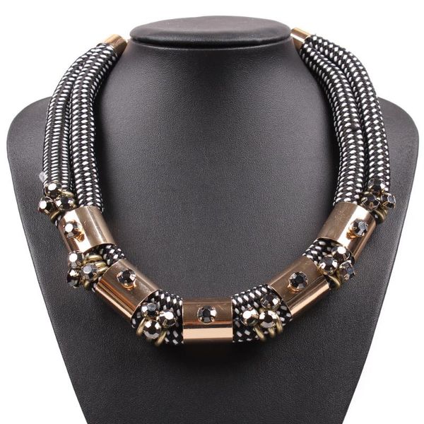 chokers latest fashion gold color rope chain punk bib statement crystal choker collar necklaces for women party jewelry, Golden;silver
chokers latest fashion gold color rope chain punk bib statement crystal choker collar necklaces for women party jewelry, Golden;silver