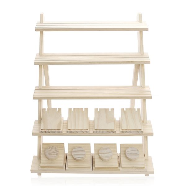new jewelry display tray pendant earrings rings display blocks solid wood jewelry holder 5 layers, Pink;blue
new jewelry display tray pendant earrings rings display blocks solid wood jewelry holder 5 layers, Pink;blue