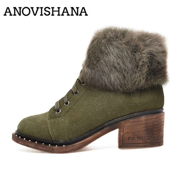 anovishana lace-up winter shoes women ankle boots ladies cow suede leather shoes woman warm fur snow boots size 32-43 botas, Black
anovishana lace-up winter shoes women ankle boots ladies cow suede leather shoes woman warm fur snow boots size 32-43 botas, Black