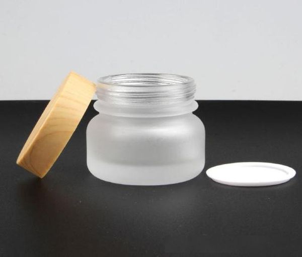 50ml 110ml 150ml frost glass cream jar with wooden lids cap frosted glass lotion spray bottle cosmetic container jar
50ml 110ml 150ml frost glass cream jar with wooden lids cap frosted glass lotion spray bottle cosmetic container jar