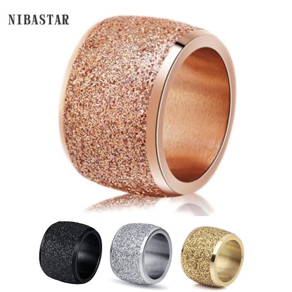 cluster rings fashion 16mm wide frosted ring rose gold-color stainless steel women wedding engagement jewelry, Golden;silver
cluster rings fashion 16mm wide frosted ring rose gold-color stainless steel women wedding engagement jewelry, Golden;silver