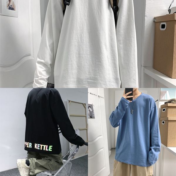 t- men's long sleeve 2020 autumn new loose fashion brand reflective printing round neck base t- shirt shirt korean style axaie axaie, Blue
t- men's long sleeve 2020 autumn new loose fashion brand reflective printing round neck base t- shirt shirt korean style axaie axaie, Blue