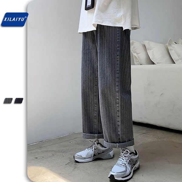 xilaiyu spring/autumn retro 9-point jeans men's south korea's fashion trousers youth straight fit loose stripe wide leg pants, Blue
xilaiyu spring/autumn retro 9-point jeans men's south korea's fashion trousers youth straight fit loose stripe wide leg pants, Blue