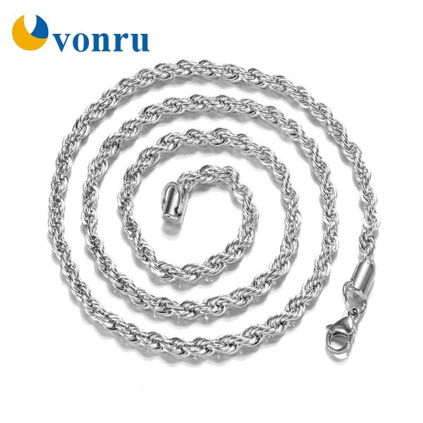 Hot Sale Silver Color Women Man Stainless Steel Necklace 4MM 20"24"28 inch Twist Rope Chain Jewelry Accesory Male Coulomb
Hot Sale Silver Color Women Man Stainless Steel Necklace 4MM 20"24"28 inch Twist Rope Chain Jewelry Accesory Male Coulomb