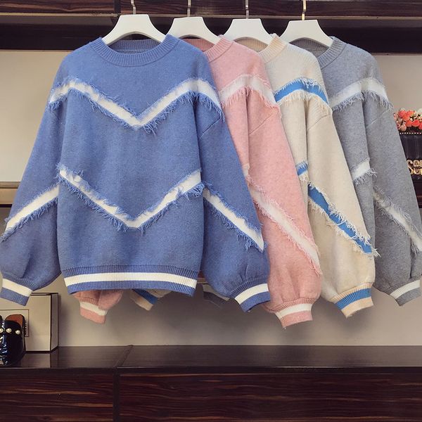 women sweater korean mujer knitted patchwork loose letter tassel ropa striped streetwear pullovers winter sweaters jumper w055 hwpdv, Black
women sweater korean mujer knitted patchwork loose letter tassel ropa striped streetwear pullovers winter sweaters jumper w055 hwpdv, Black