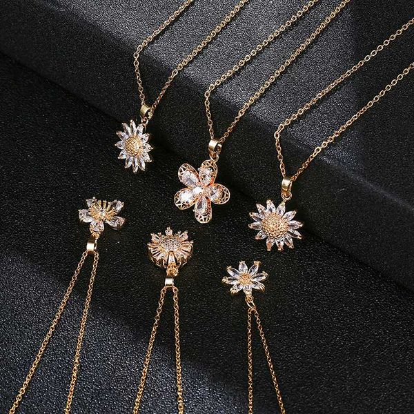pendant necklaces fashion stainless steel flower sunflower necklace for women grils charm female cz jewelry gift, Silver
pendant necklaces fashion stainless steel flower sunflower necklace for women grils charm female cz jewelry gift, Silver