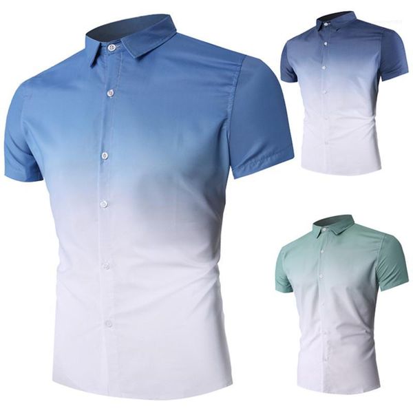 fashion turn down collar shirts mens clothing summer mens casual shirts dessigner gradient short sleeve shirts, White;black
fashion turn down collar shirts mens clothing summer mens casual shirts dessigner gradient short sleeve shirts, White;black